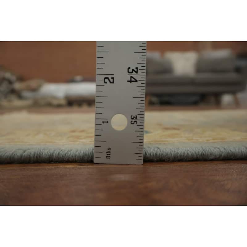 Hand Knotted Oriental 100% Wool Carpet Traditional Floral Navy Blue & Blues Ziegler Area Rug - 3' 11'' X 2' 0''