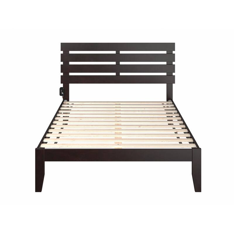 Full Size Bed Espresso Finish - Modern Renaissance Style Bed Frame - HomeStock