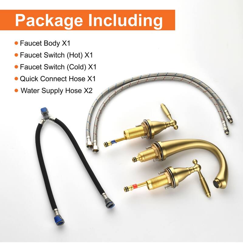 Widespread Bathroom Sink Faucet 3 Holes 8 Inch Bathroom Faucets Two Handle Modern Elegent Lavatory Basin Vanity Taps With Valve