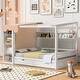 preview thumbnail 31 of 40, Full Size Wood House Bed with 2 Drawers and Shelves, Kids Platform Storage Bed Frame with Wardrobe and Small Curtain