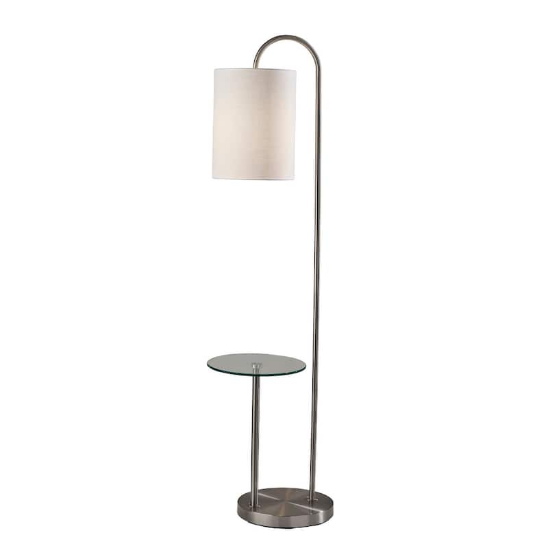 Amira Shelf Floor Lamp - Brushed Steel