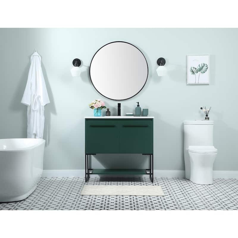 Tide 36 - 48 Inch Single Bathroom Vanity - Green - 36 Inches