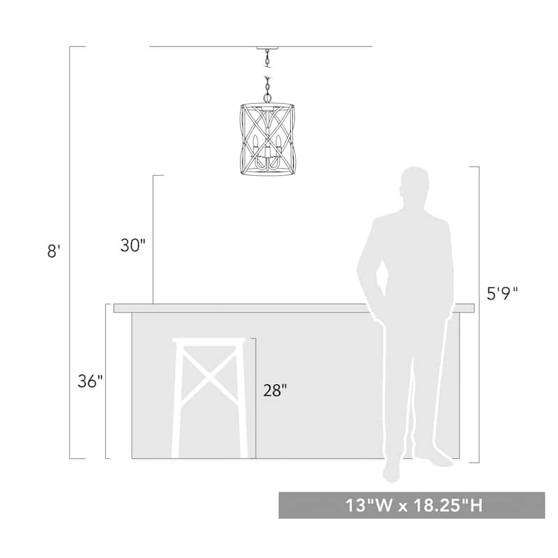 Alcott 13" Wide 3-Light Pendant