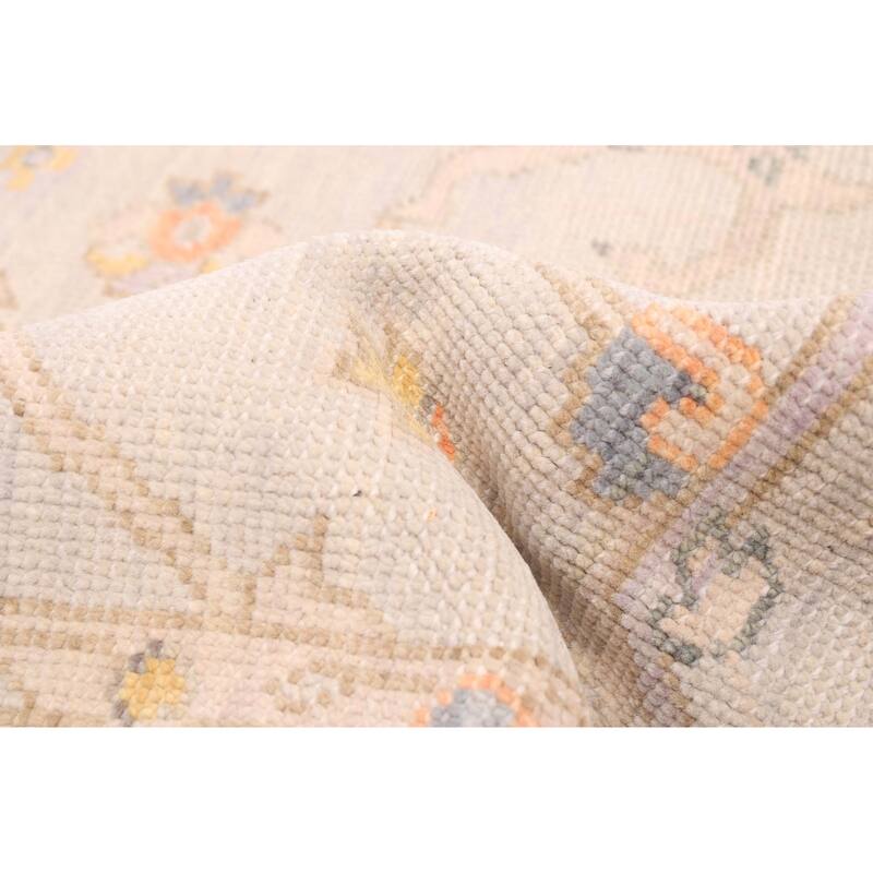 ECARPETGALLERY Hand-knotted Modern Oushak Light Grey Wool Rug - 7'11 x 10'0