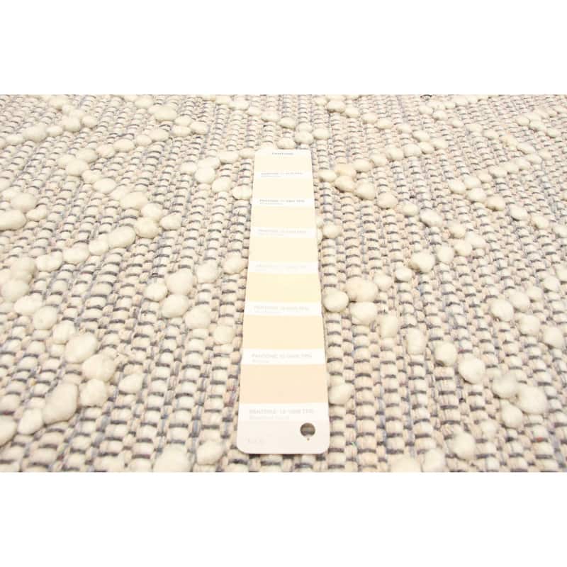 ECARPETGALLERY Braid weave Sienna Cream Wool Rug - 5'2 x 7'11