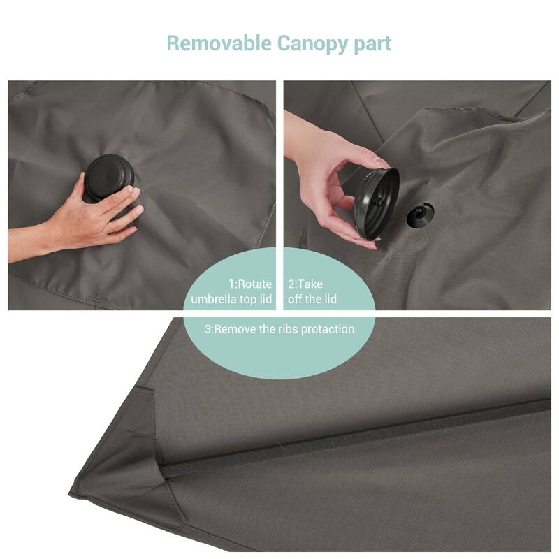 AOOLIMICS 10×6.5FT Rectangular Patio Umbrella with UV Protection, Easy Tilt, and Wind-Resistant Features