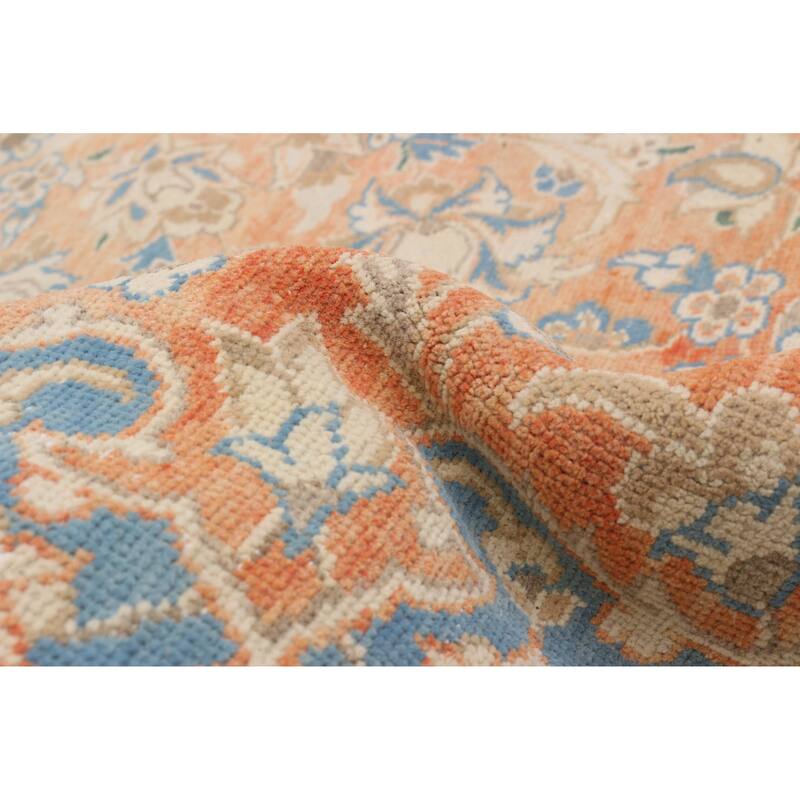 ECARPETGALLERY Hand-knotted Antalya Vintage Orange Wool Rug - 7'9 x 11'5