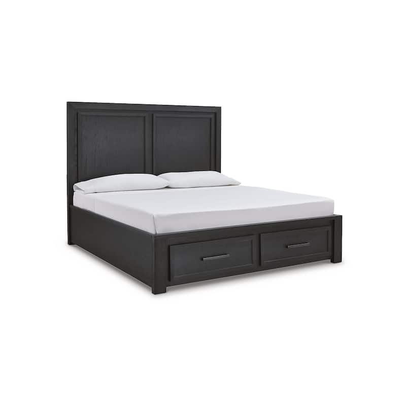 Signature Design by Ashley Foyland Black California King Panel Storage Bed