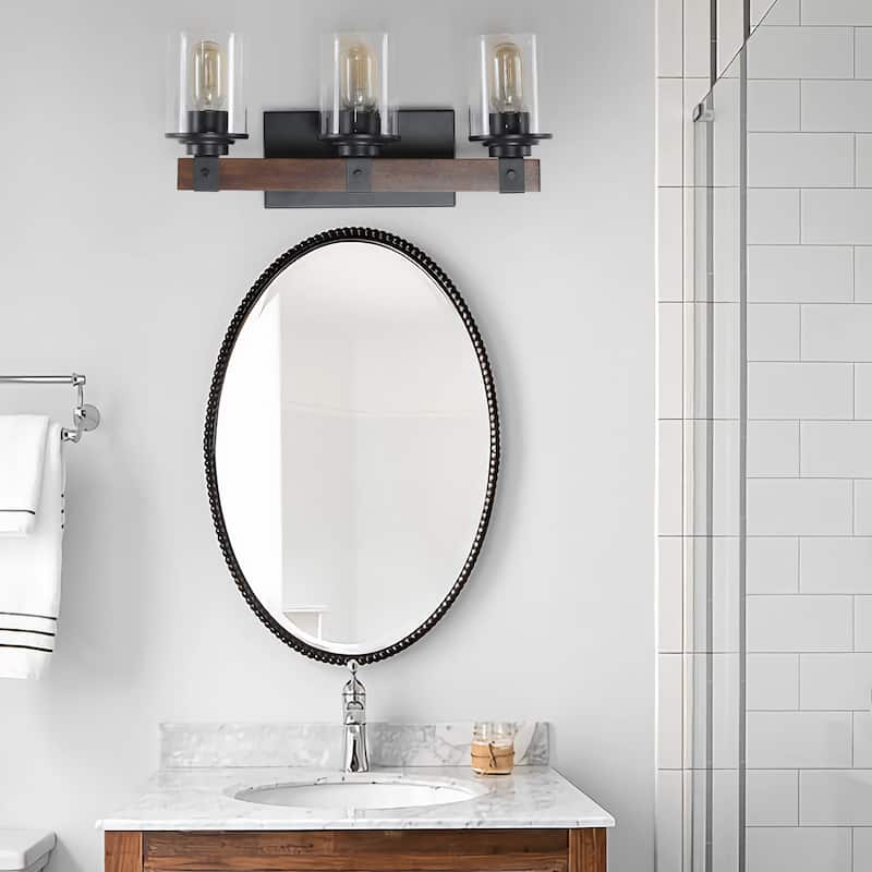 3-Lights Farmhouse Vanity Lights,Rustic Bathroom Light