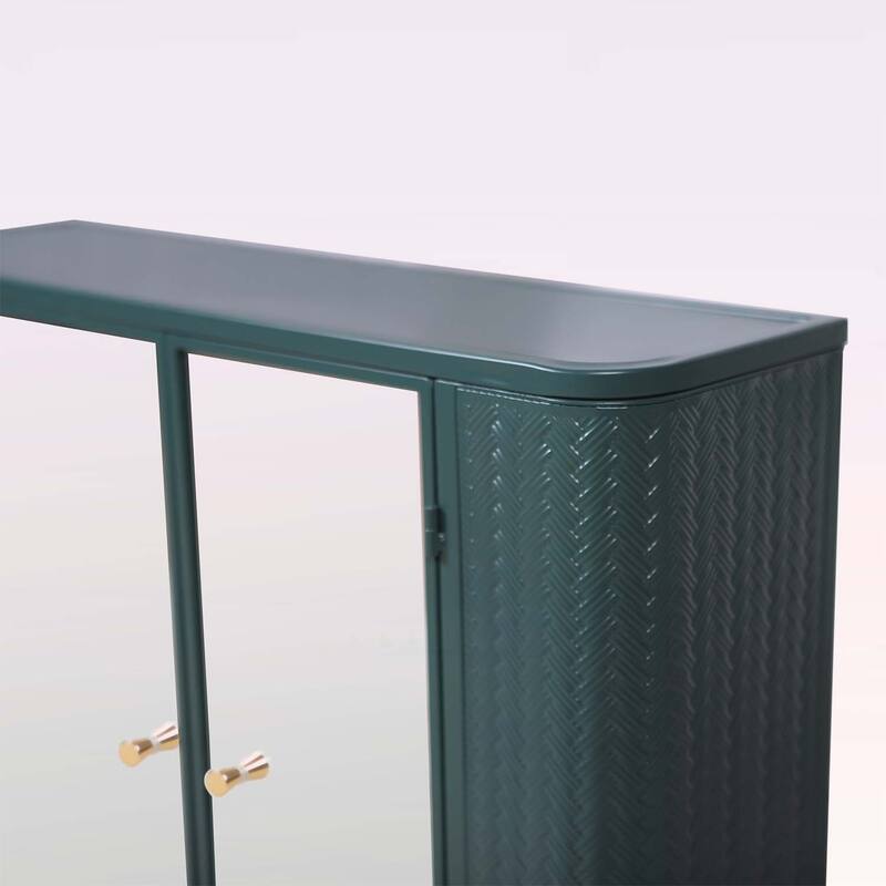 Wall-Mounted Bathroom Cabinet with 2 Mirrored Doors,Open Shelf,and Metal Frame for Farmhouse Style Storage