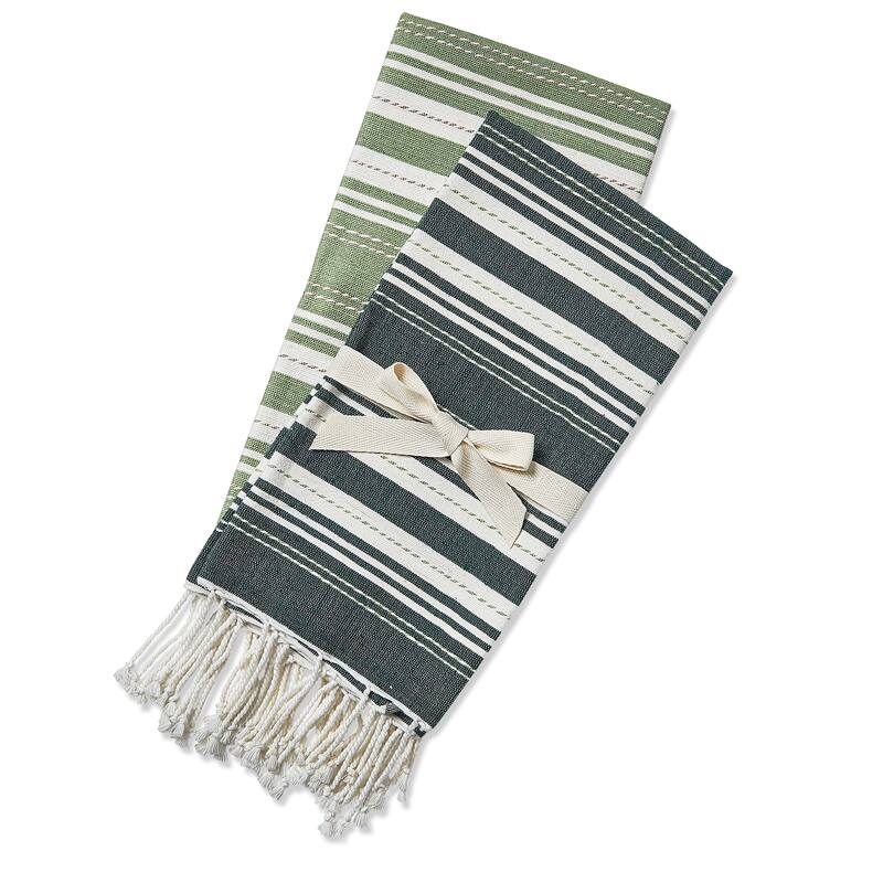 Sola Set of 2 Dark Green Guest Towels Cotton Hand Towels Everyday Use 22x16 Inches Machine Washable