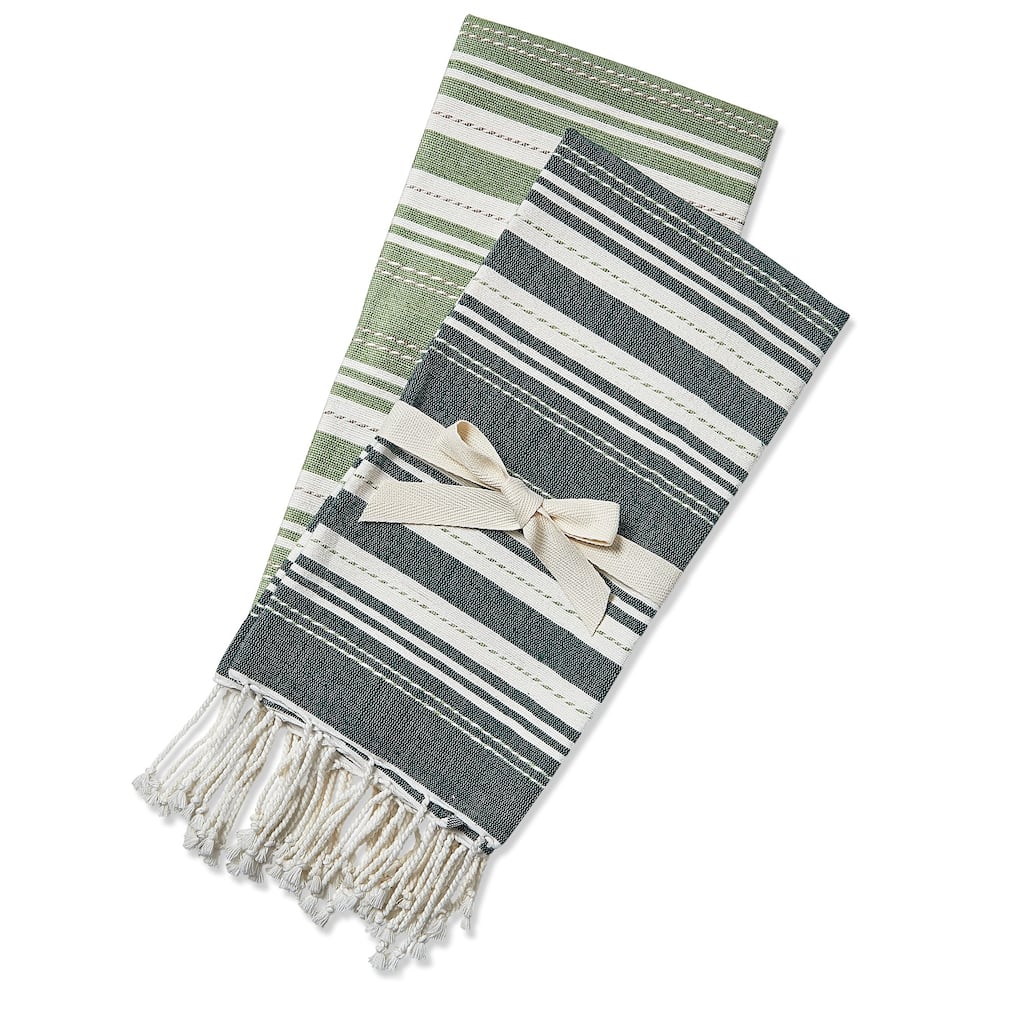 Sola Set of 2 Dark Green Guest Towels Cotton Hand Towels Everyday Use 22x16 Inches Machine Washable