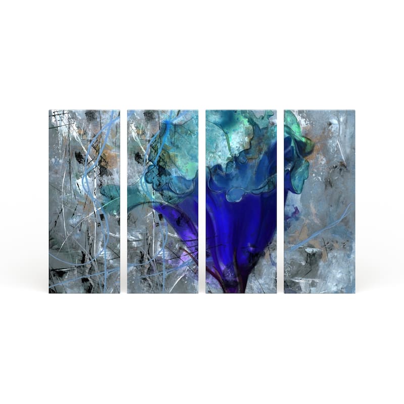 Copper Grove Blue Flower Canvas Wall Art