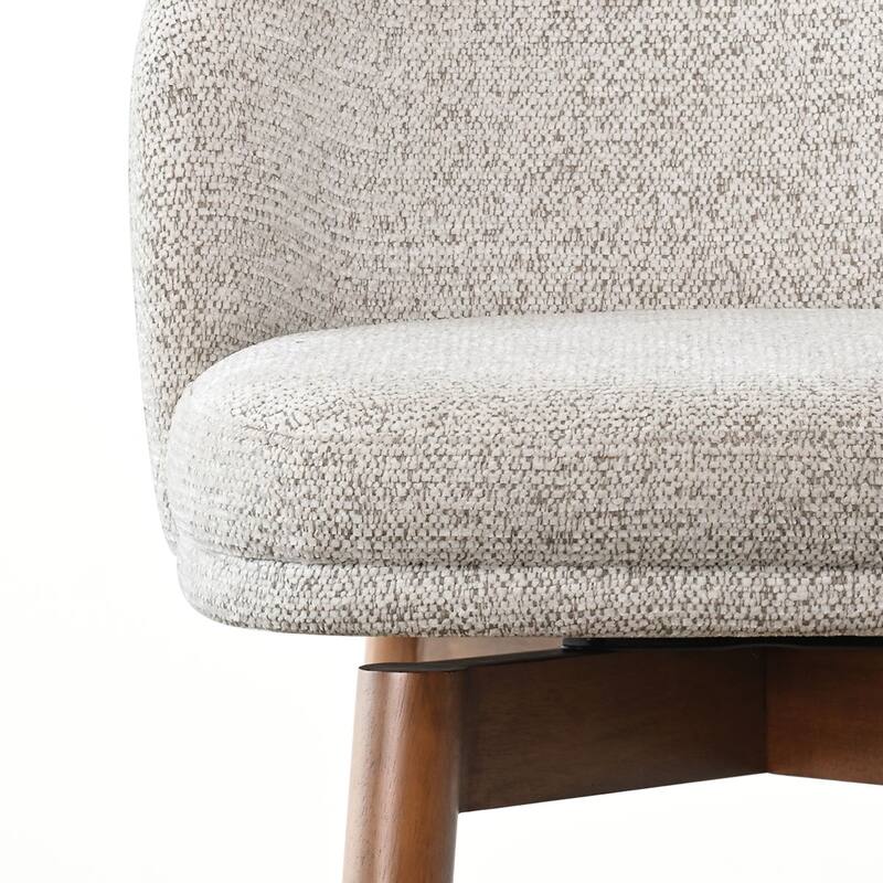 25.5" Swivel Upholstered Counter Stool Solid Wood Leg(Set of 2)