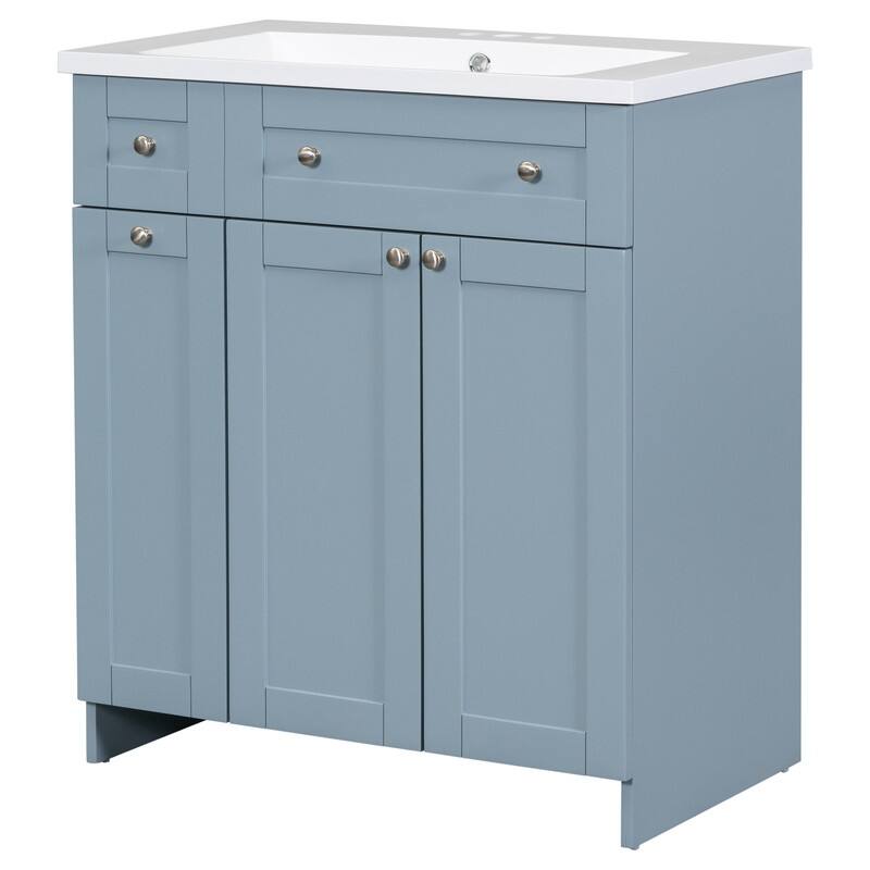 Single Sink 30" Bathroom Vanity with Combo Cabinet and Storage