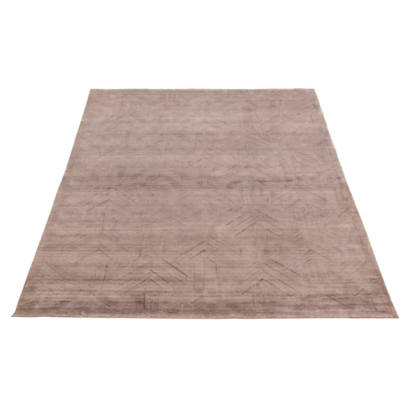 ECARPETGALLERY Hand Loomed Kashkuli Gabbeh Grey Viscose Rug - 5'8 x 7'8