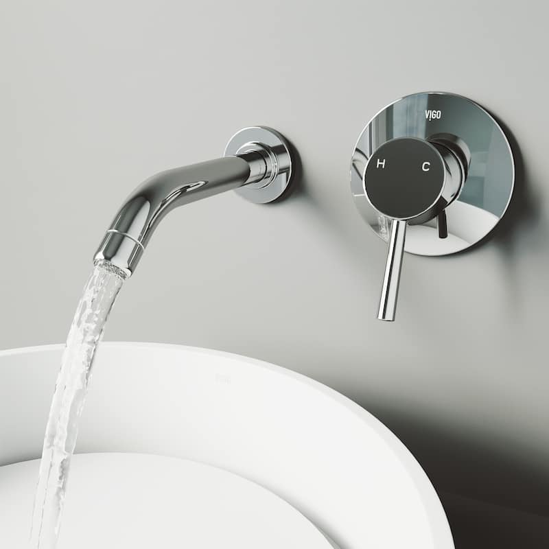 VIGO Olus 5" H Single Handle Wall Mount Bathroom Faucet