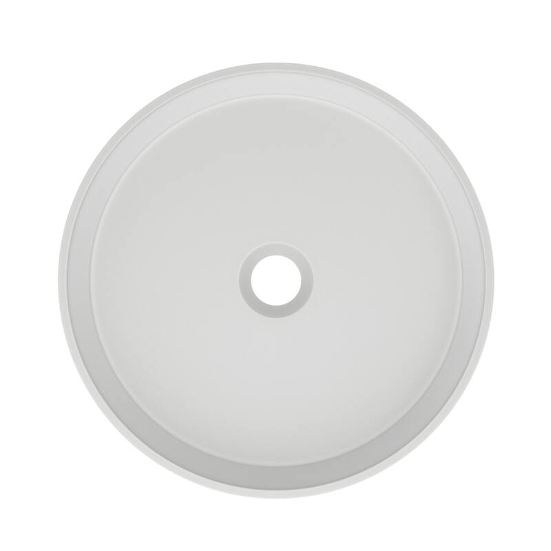 Lisse 14.5" Concrete Round Vessel Sink In Matte White - 14.5
