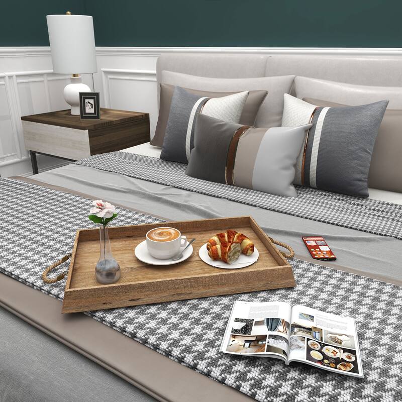 Caydence Rectangle Wood Trays, Set of 2 - 24.5" x 17" x 2.5"