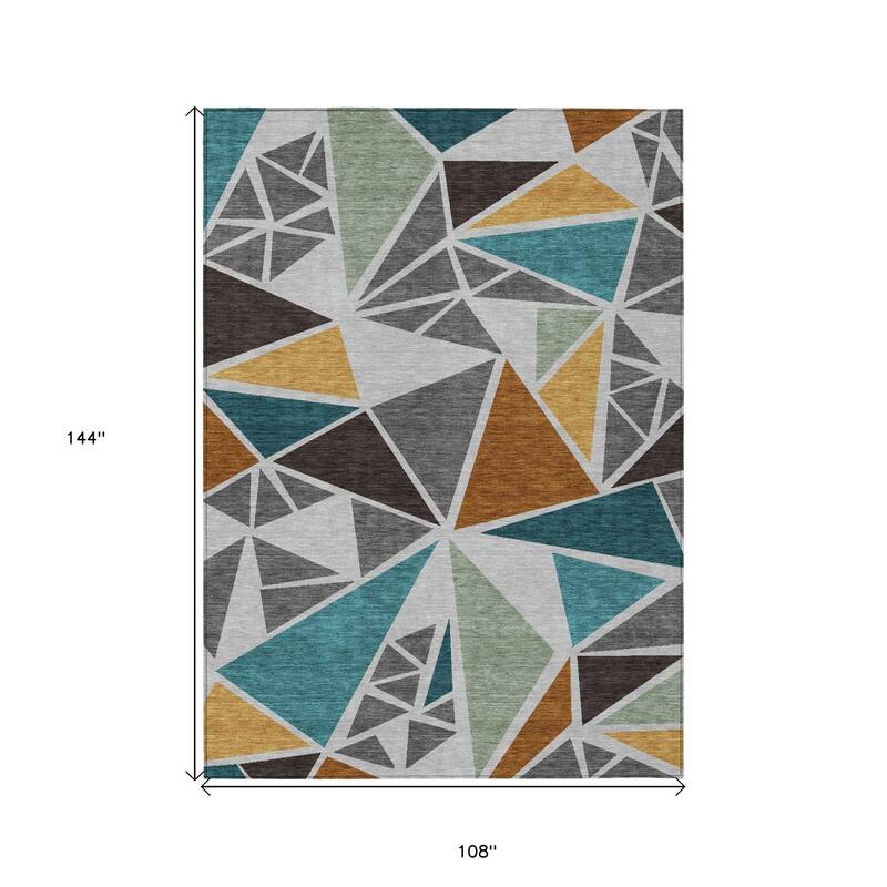 HomeRoots Geometric Transitional Rectangle Outdoor Rug