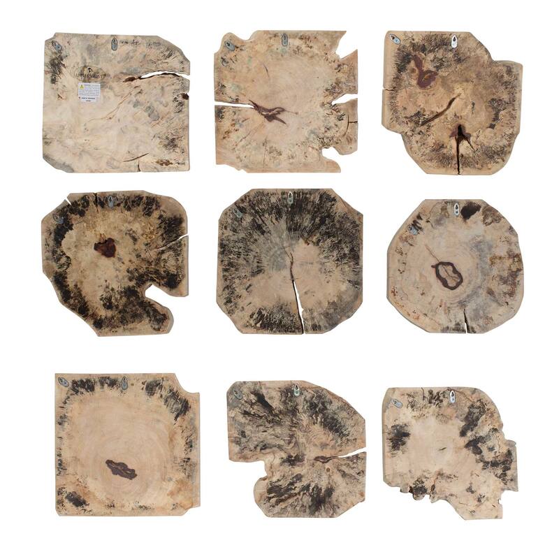 Uttermost Bahati Wood Bleached Wall Decor (Set of 9) - 16.00" W x 16.00" H x 1.37" D