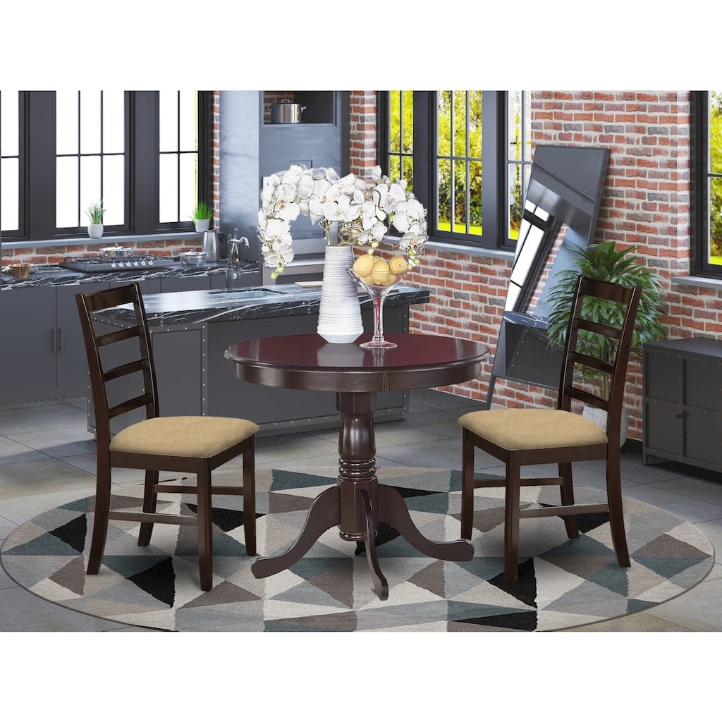 Small Kitchen Table Set with Chairs - Dining Table & 2 Cappuccino Chairs