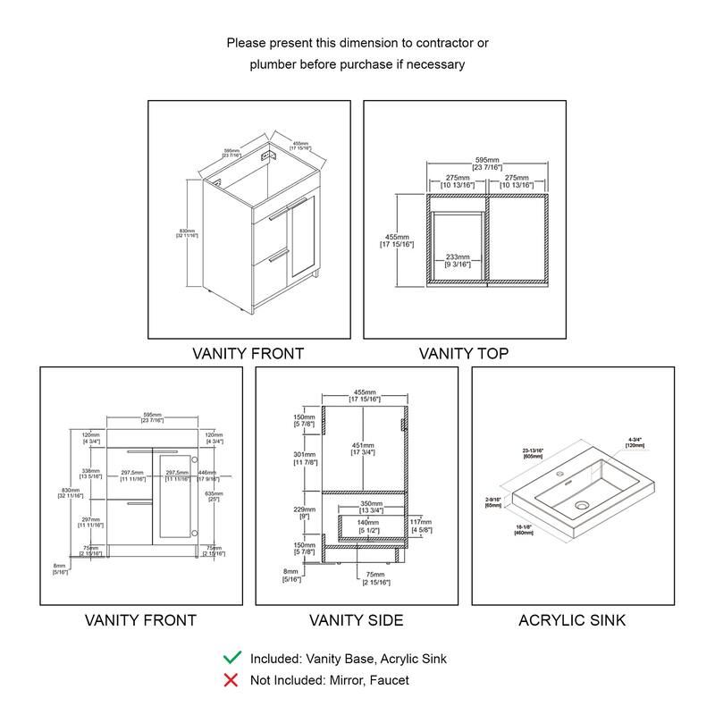 Freestanding Bathroom Vanity with Topmount Sink