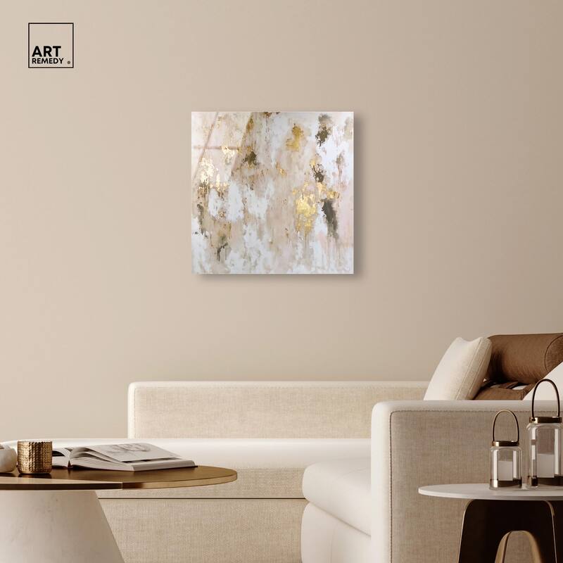 Golden Glimmer Gesture II Acrylic by Art Remedy, Ready to Hang