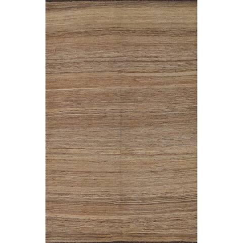 Flat-weave Neutral Kilim Area Rug - 4'4''x 6'4''