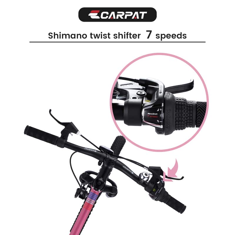 20 In. Steel Mountain Bike with 7 Speed for Kids