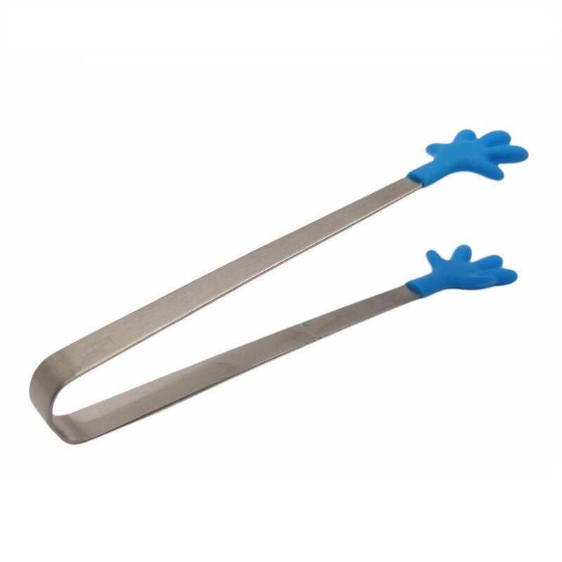 Handy Housewares 5" Long Stainless Steel Mini Tongs with Silicone Hand Shaped Tips