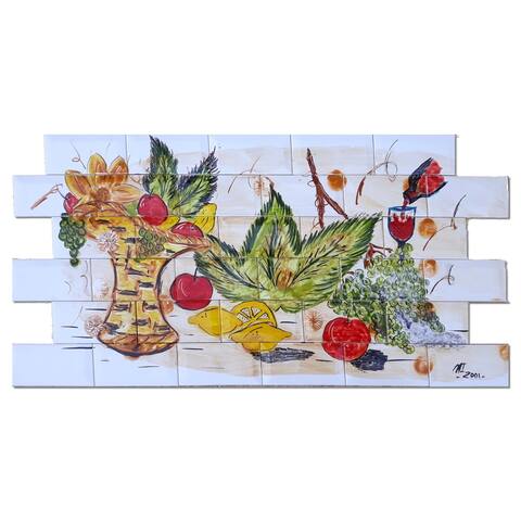 36x18 Subway Tiles Kitchen Backsplash 33pc Mosaic Tile Wall Mural