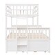 preview thumbnail 9 of 49, Separable Twin Over Full Bunk Bed Storage Platform Bed with with Pull-out Trundle, Drawers, Ladder and Safety Fence