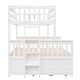 preview thumbnail 27 of 55, Twin-Over-Full Bunk Bed with Trundle and 3 Drawers, Playhouse-Inspired Design