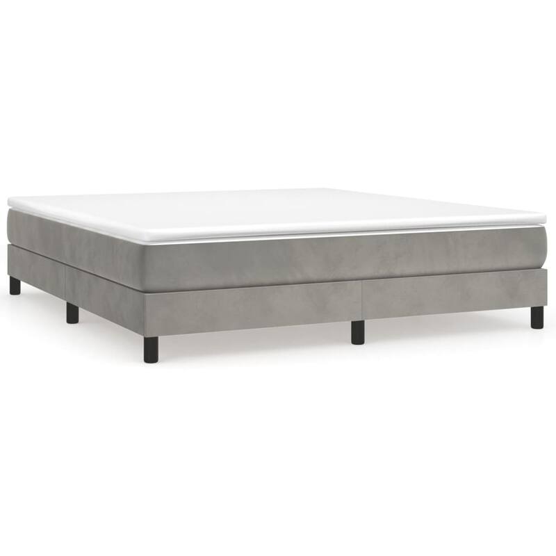 vidaXL Bed Frame Box Spring Platform Bed with Mattress for Bedroom Velvet