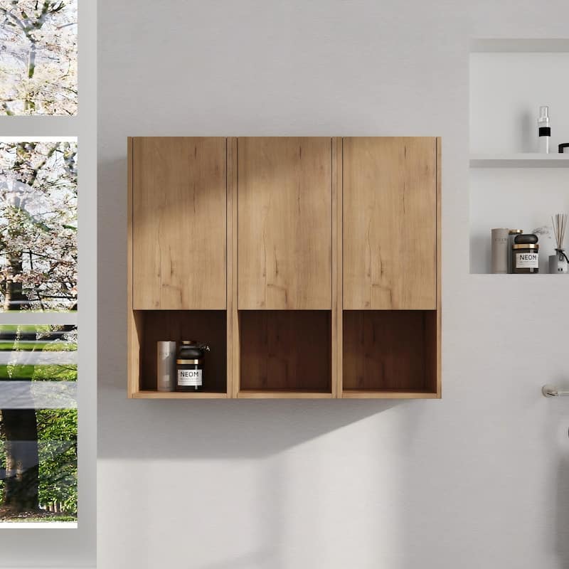 Malwee 12"/24"/36" Wall Cabinet, Wall Mounted Home Storage Cabinet, Bathroom Medicine Cabinet with Soft Close Door and Shelf