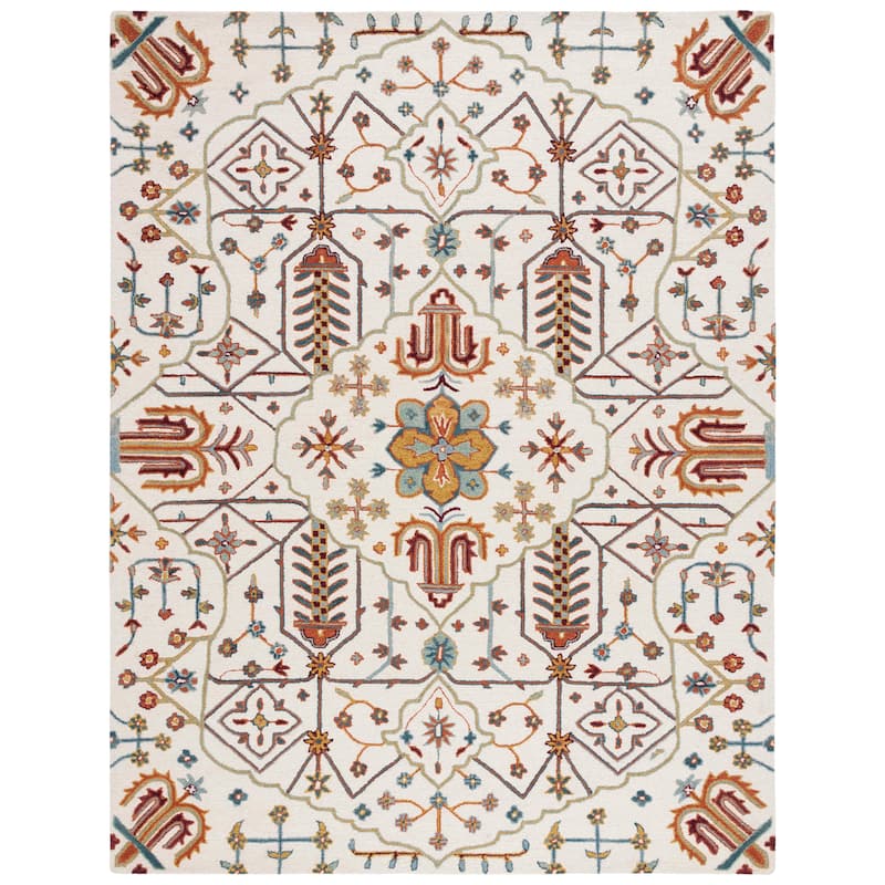 SAFAVIEH Handmade Heritage Snjolaug Floral Wool Rug