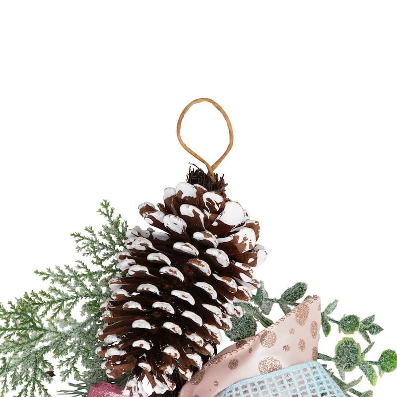 Pastel Bows and Ornaments Artificial Christmas Garland - 6' x 7" - Unlit