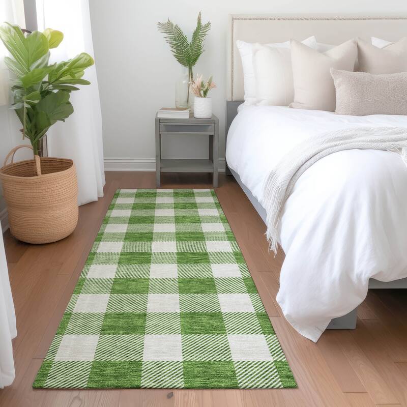 Premium Washable Super Soft Plaid Mayfield Rug - Green - 2'3" x 7'6"