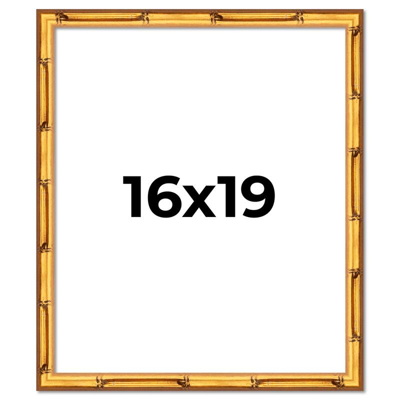 16x19 Frame Gold Bamboo Picture Frame Modern Photo Frame Includes UV Acrylic Shatter Guard Front Acid Free Foam Backing Board