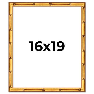 16x19 Frame Gold Bamboo Picture Frame Modern Photo Frame Includes UV Acrylic Shatter Guard Front Acid Free Foam Backing Board