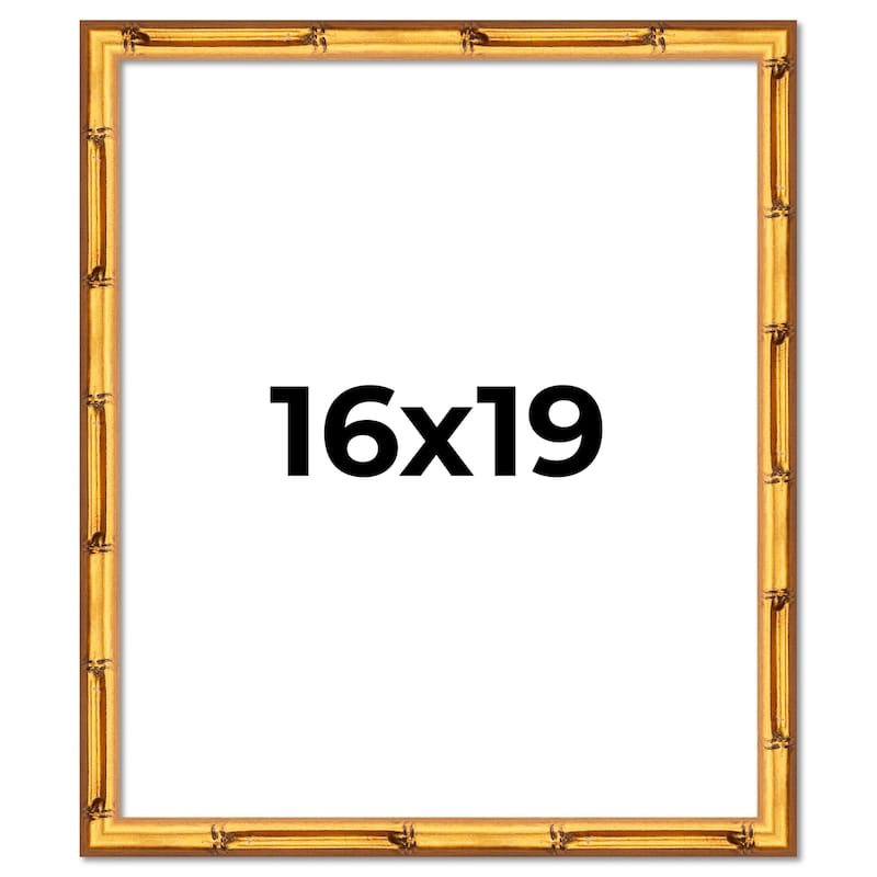 16x19 Frame Gold Bamboo Solid Wood Picture Frame | 1 Inch Moulding