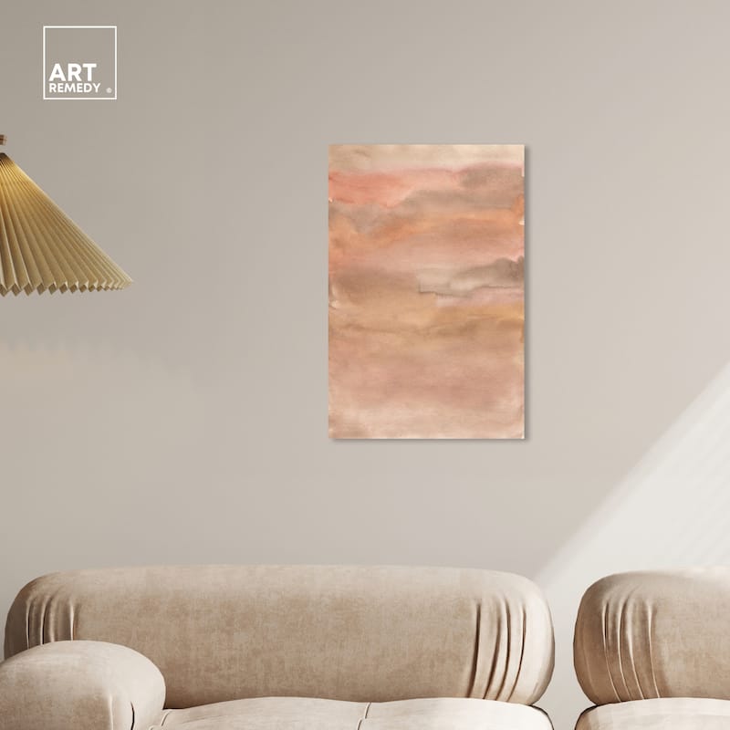 Art Remedy Sienna Pigments Blend Gallery Wrapped Boho Abstract 1 Piece Canvas Wall Art