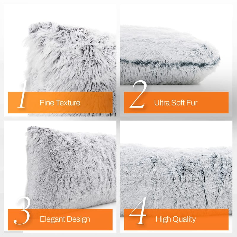 Cheer Collection 20" x 54" Long Hair Shaggy Body Pillow