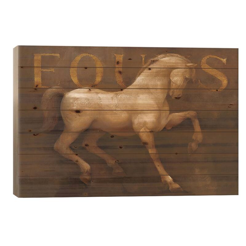 Equus Print On Wood by Albena Hristova - Multi-Color - 26x40x1.5