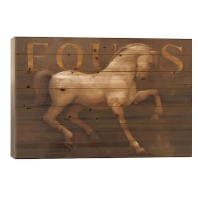 Equus Print On Wood by Albena Hristova - Multi-Color