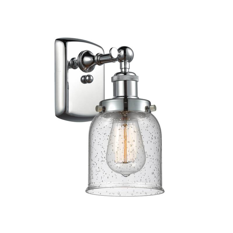 Innovations Lighting Small Bell 5" Wide Bathroom Sconce - Polished Chrome / Seedy