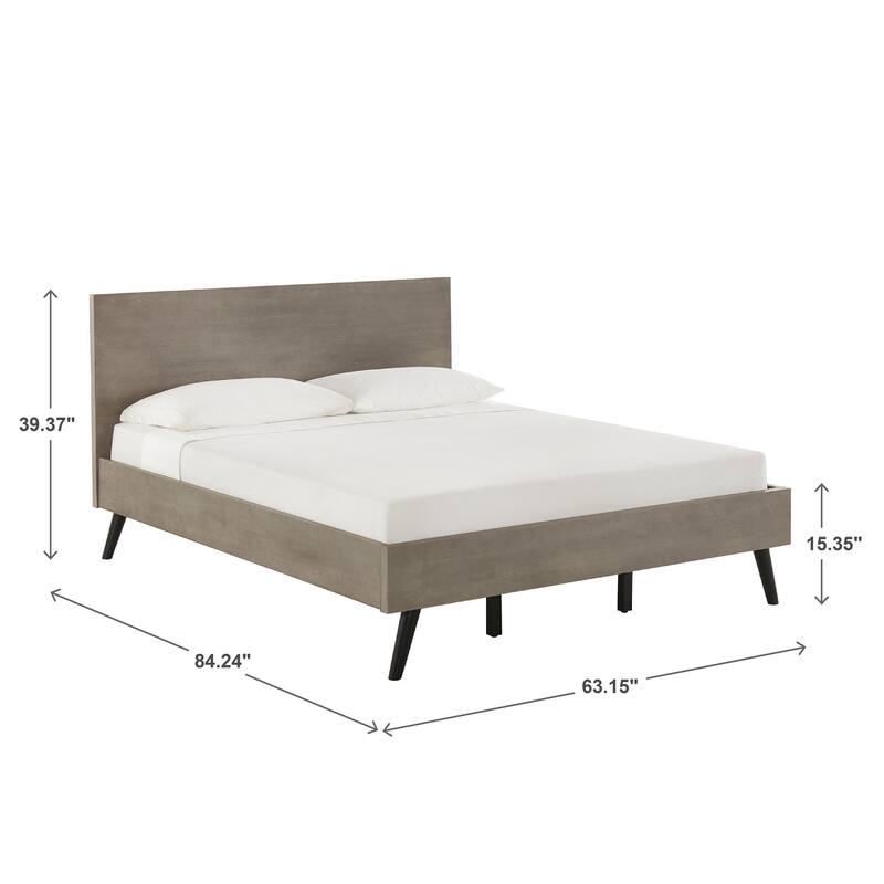 Noe Mid-Century Black Legs Platform Bed by iNSPIRE Q Modern