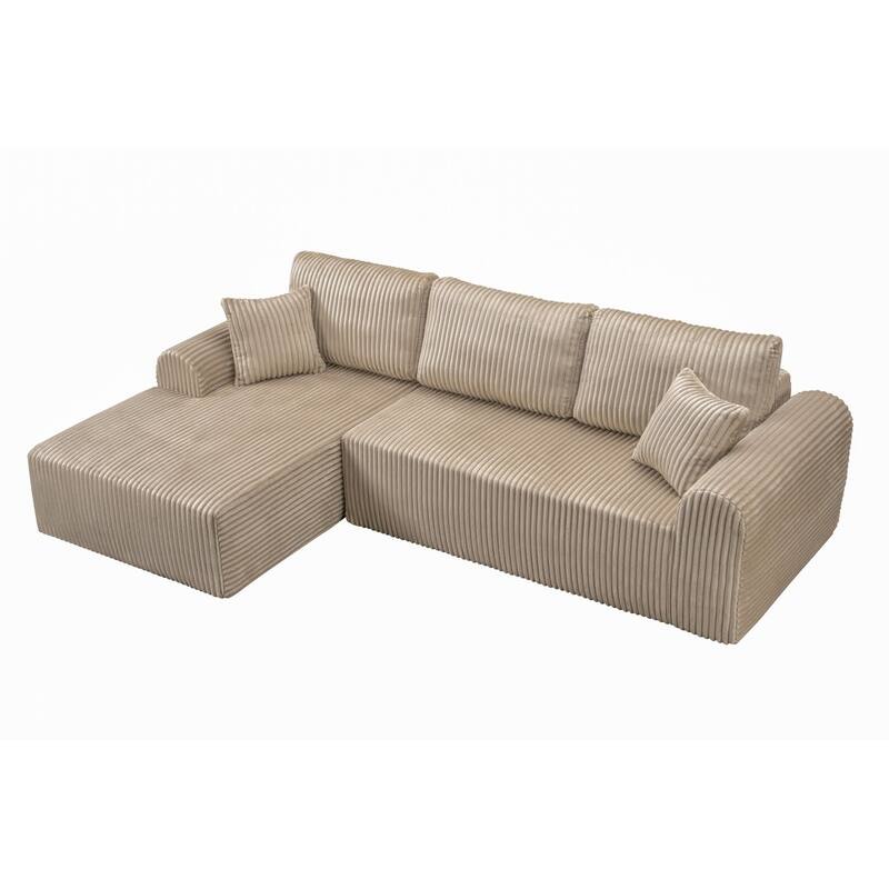 109" Cloud Sectional Sofa with Chaise, No Assembly Required
