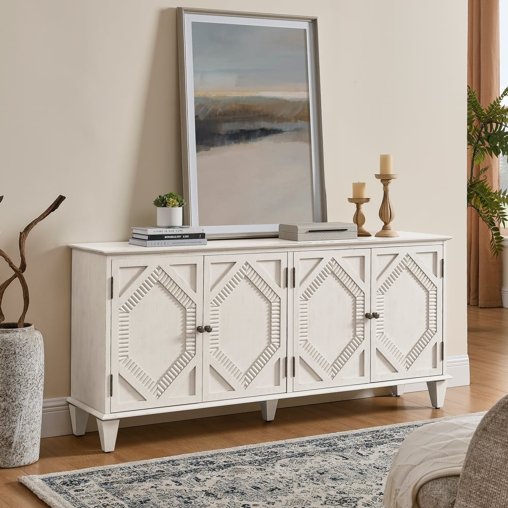 Sideboard Buffet Cabinet with Storage, Classic Credenza with Doors & Shelves, Wood Coffee Bar Accent Cabinet Console Table